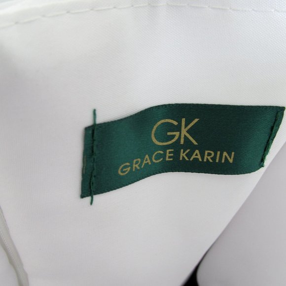 Grace Karin B&W Long Gown Rhinestones One Strap NYE Size 12 - Picture 5 of 10